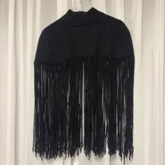 フリンジ付きブラックニットセーター♡Sサイズ♡ZARA