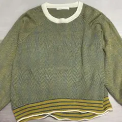 アズノウアズ　黄色　ブルー　ヘリンボーン ニットセーター　幅広い　ゆったり