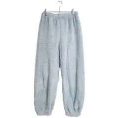 ボアパンツ フリーサイズ グレー ウエストゴム ルームウェア もこもこ 秋冬