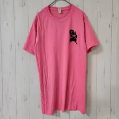 ジャージーズ プリント Tシャツ クルーネック 半袖 M 桃 綿ポリ お出かけのサムネイル