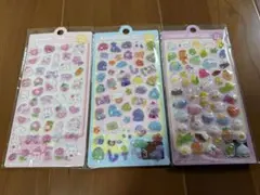 【新品未開封3セット】mosasa 3D ぷっくりシール アニマル