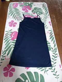 美品❣　ノースリーブ ネイビー　キャミソール　ワンピース　膝丈のサムネイル