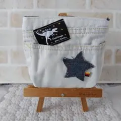 ★ふたなし　デニム　移動ポケット　ダイナソーB