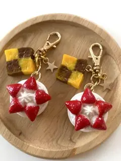 ケーキ　Xmas クッキーフェイクスイーツ　チャーム　食品サンプル　ミニチュア