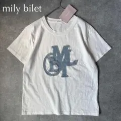未使用｜ミウィビレット｜デニムフリンジワッペン使い 半袖Tシャツのサムネイル