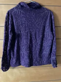 紫色 フード付き 長袖 トップス