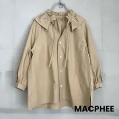 美品✨MACPHEE コットンリネンタイプライター ネックフリルシャツのサムネイル