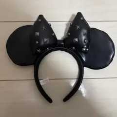 黒いレザーミニー耳カチューシャ　ディズニー
