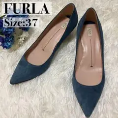 良品✨FURLA スエードパンプス サイズ37 23.5 ブルー
