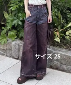 Ameri FAKE DENIM DOUBLE WAIST PANTSのサムネイル