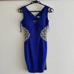 JEWELS 青 スリーブレスドレス M