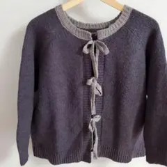 サマンサモスモス♪♪配色リボン前後2WAYニットカーディガン