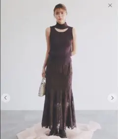 COCODEAL マーメイドスカート　レース　幾何学模様