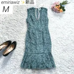 【新品】　emiriawiz　ケミカルレースノースリーブワンピース　ブルー　M