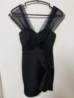 ブラックナイトドレス Vネック