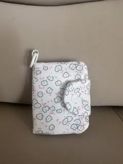 花柄　二つ折りミニ財布　カラビナ付き　コインケース　小銭入れ　カードケース