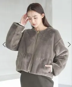グローバルワーク　リバーシブルフェイクムートンブルゾン