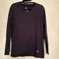 nano コットン Vネック長袖Tシャツ ダークパープル