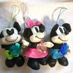 ミッキー・ミニーぬいぐるみストラップ　難あり　計3点