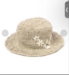 スタディオクリップ花柄刺繍入り 麦わら帽子 ストローハット　ワイヤー　夏のサムネイル
