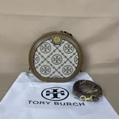 TORY BURCH Tモノグラム ジャカード ムーンバッグ ヘーゼルナッツ