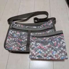 レスポートサック　花柄ショルダーバッグ ポーチ付き