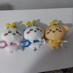 ちいかわ、討伐マスコットぬいぐるみ、うさぎ、ハチワレ、3組セット