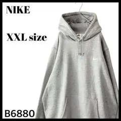 ビッグサイズ ナイキ ソロ ワンポイント パーカー フーディー グレー XXL