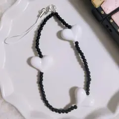 №64*ぷっくりハートストラップキーホルダー*韓国Y2Kコレクトブック