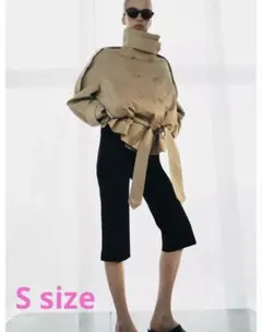 ZARA ショート丈ハイネックトレンチコート S