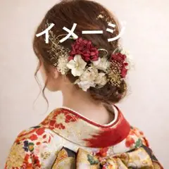 【即購入OK】振袖にも！成人式 髪飾りセット 赤 水引 前撮り