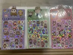 LABUBUラブブーキャラクターキラキラシール3シートセット