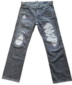 glamb グラム　Mess denim メスデニム　ヴィンテージ加工　赤耳 glamb Mess denim グラム ダメージ加工 デニム パンツ - メルカリ