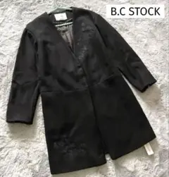 新品 ベーセーストック上品 刺繍 ノーカラー ウールコート Vネック　IENA