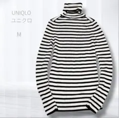 ユニクロ UNIQLO ウール100% リブニット タートルネックセーター