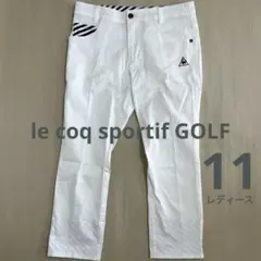 【美品】ルコックゴルフ ストレッチパンツ 白 レディース11号 GOLF