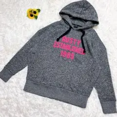 RUSTY ラスティ◈裏起毛　パーカー　バックプリント　派手 カジュアル　Ｍ