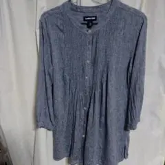 Lands' End ブルー系プリーツチュニック L