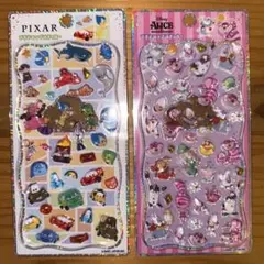 【正規品】ピクサー　プチドロップステッカー　チシャ猫　アリス　プチドロセット