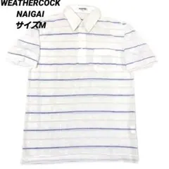 WEATHERCOCK NAIGAI ポロシャツ ボーダー柄 胸ポケット付 Mのサムネイル