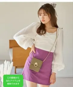 GRL パフスリーブブラウス ホワイト Mサイズのサムネイル