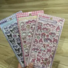 ボンボンドロップシールセット（くろみ、ハローキティ、マイメロディ）