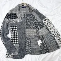 美品 LARDINI パッチワーク ウール テーラードジャケット ブートニエール