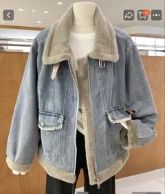ボア襟付きデニムジャケット Mサイズ