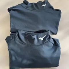 2枚セット Mizuno ブラック アンダーシャツ XL コンプレッション