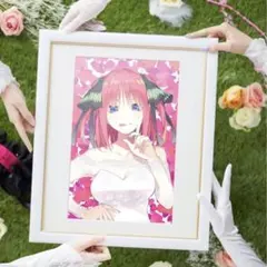五等分の花嫁展 二乃 複製原画　中野二乃　サイン入り　　シリアル012 五等分の花嫁展 二乃 複製原画 中野二乃 サイン入り シリアル012
