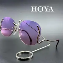 美品✨HOYA サングラス メガネフレーム リムレス オーバーサイズ 日本製のサムネイル
