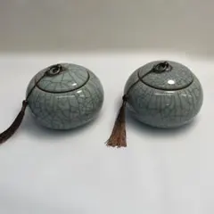 中国茶器 茶葉入れ 密閉坪 2個セット