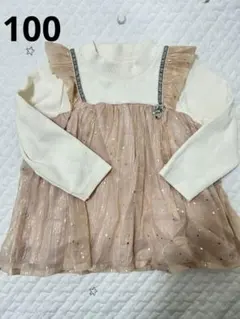 プティマイン　100cm　星柄ドッキングチュニック