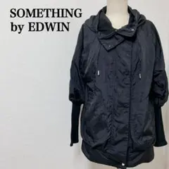 SOMETHING フード付きナイロンブルゾン M黒 ジップアップEDWINのサムネイル